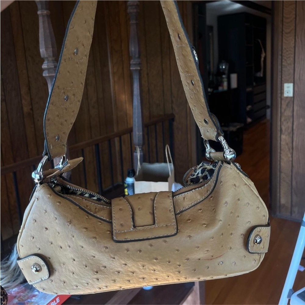 Guess Yellow Shoulder Bag with Silver Accents - Picture 4 of 6
